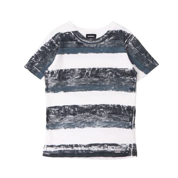 디젤 드로잉 프리즈너 스트라이프 하프 티셔츠