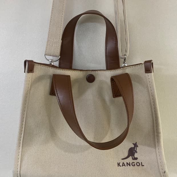 캉골 캔버스 토트백 겸 숄더백 아이보리