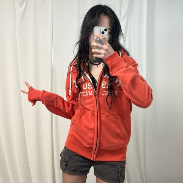 Who.A.U Orange Zip-Up Hoodie