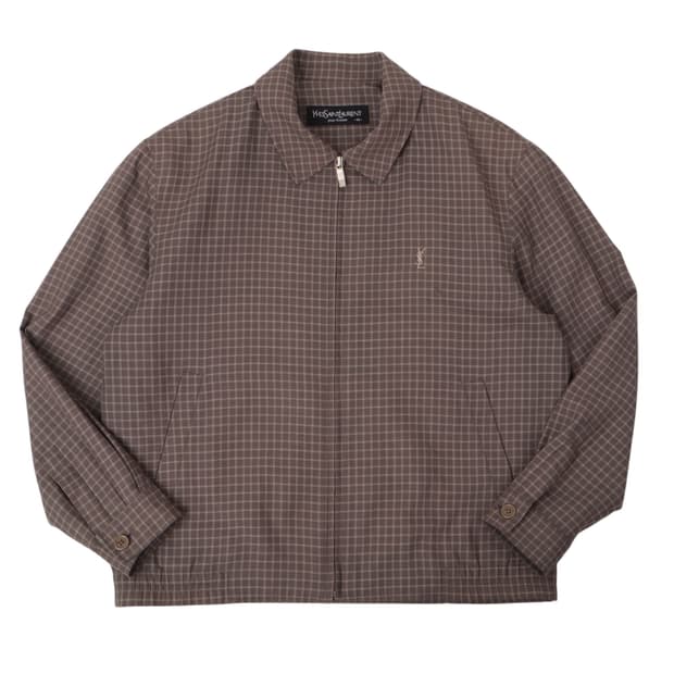 입생로랑 뿌르 옴므 체크 블루종 자켓