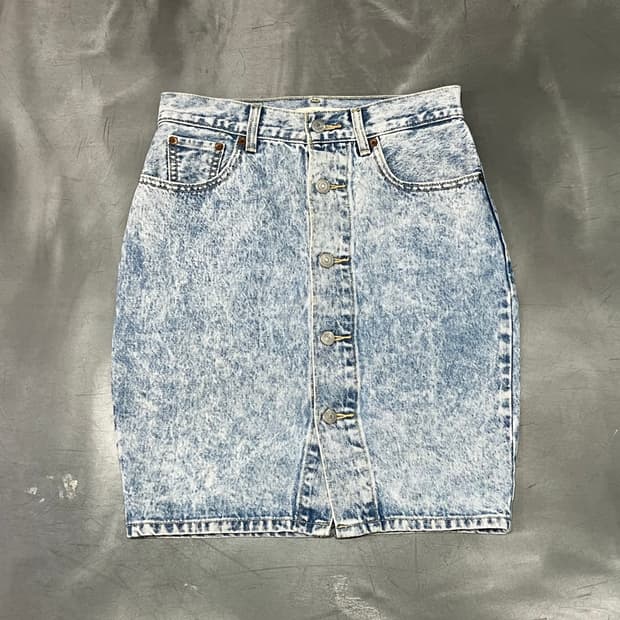  리바이스 프리미엄 버튼 데님 스커트 y15932