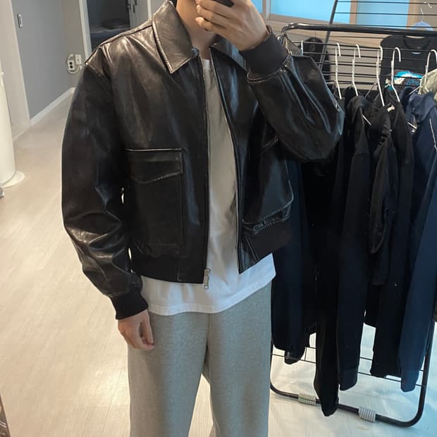 젠틀커버 A-2 레더 자켓 브라운 L