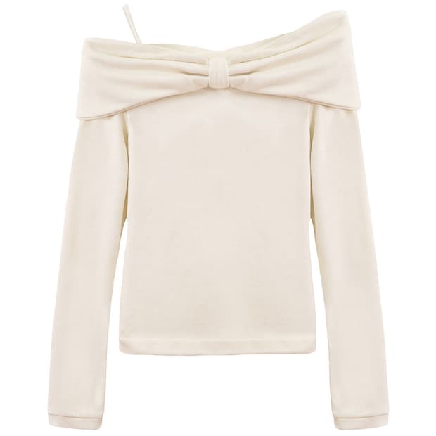 [새상품] 슈가블리스 리본 허그 티 베이지 클리시어 벨리아르