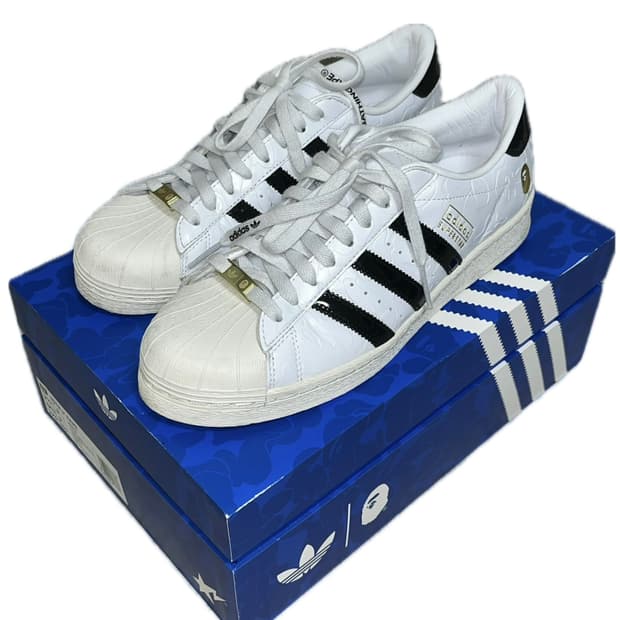 베이프X아디다스 슈퍼스타 빈티지 클라우드 화이트 코어 블랙