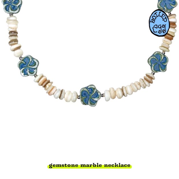 gemstone marble necklace (beige)