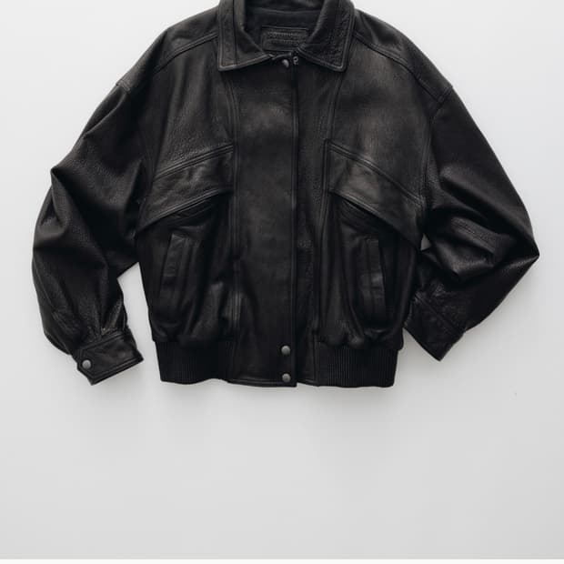 낫띵리튼 램스킨 봄버자켓 블랙