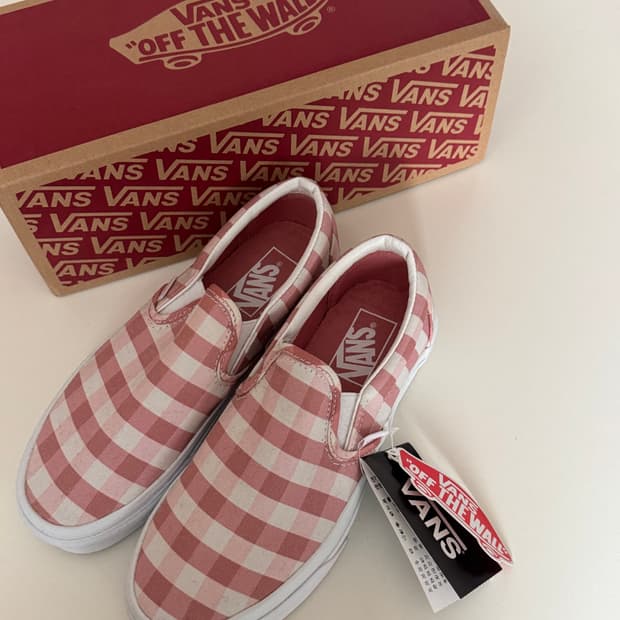 (새상품)반스 슬립온 체커보드 핑크