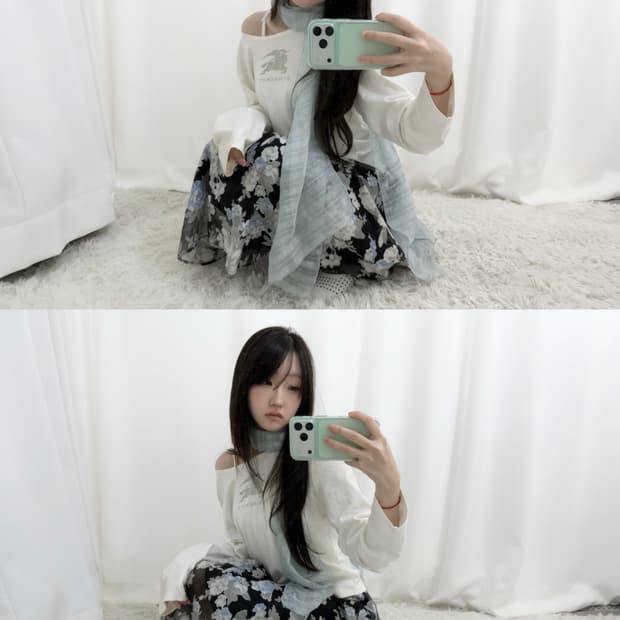 버버리 베이직 로고 긴팔티 (살안타템)