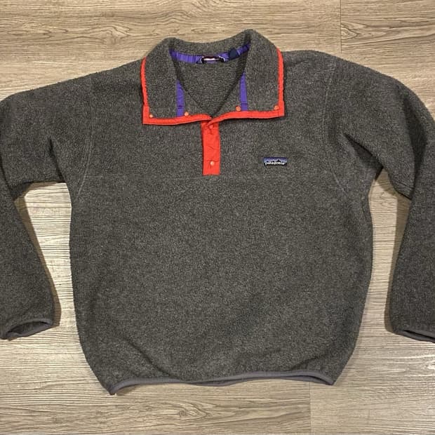 90s 파타고니아 신칠라 스냅-T 그레이/레드 USA