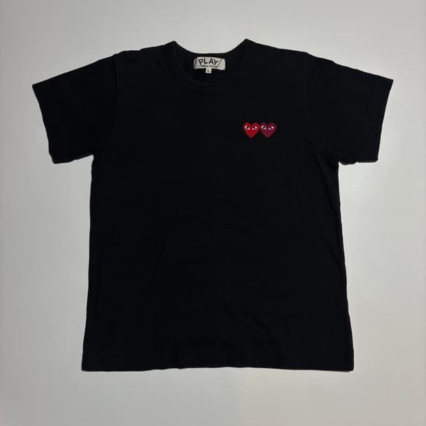 꼼데가르송 블랙 로고 반팔 티셔츠