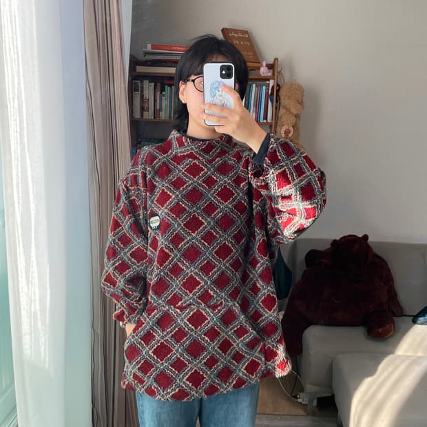 유럽 메이드 빈티지 패턴 상의