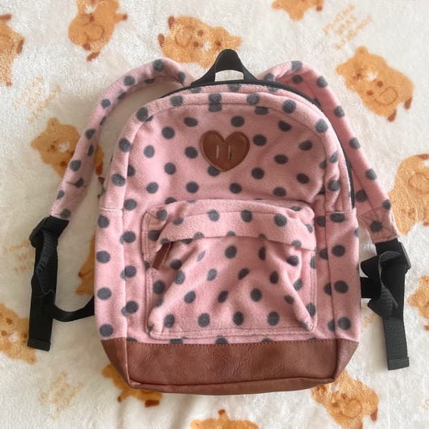 모리걸 빈티지 핑크 하트 도트 백팩 💗🤎