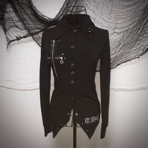 punk nana cross piercing shirt T