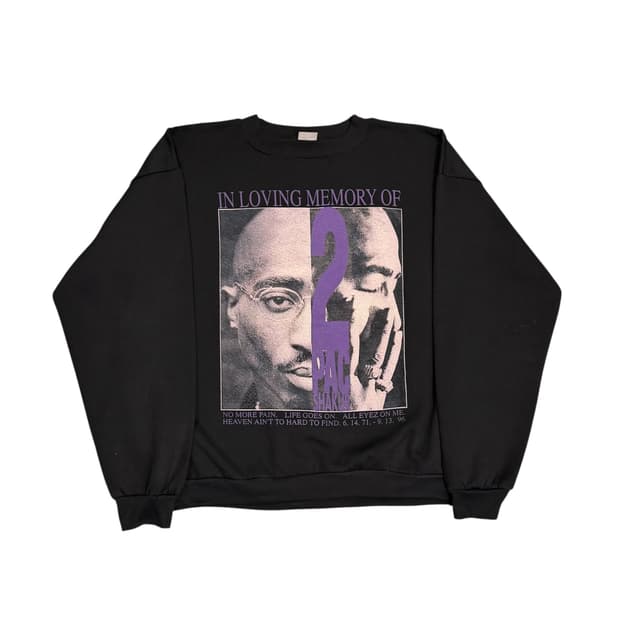 빈티지 90s 2Pac 투팍 메모리얼 스웻셔츠