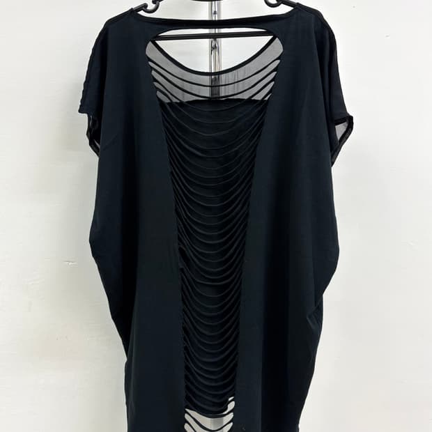 빈티지 블랙 그런지 반소매 티셔츠