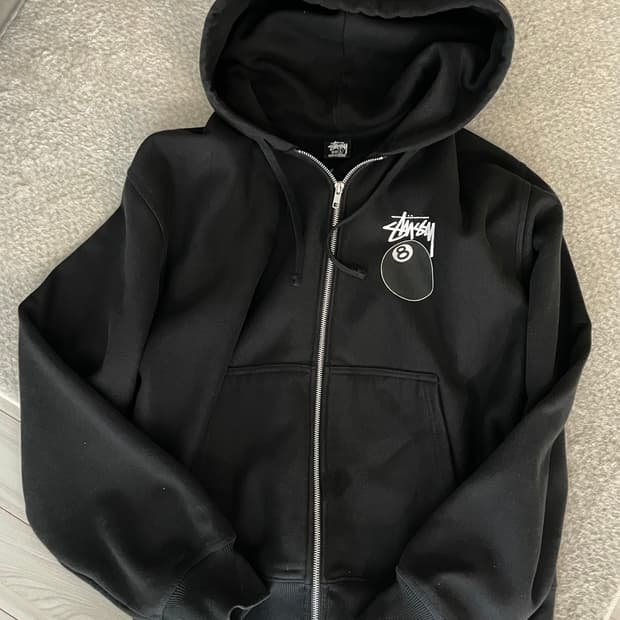 [L] 스투시 8볼 후드집업 블랙 에잇볼