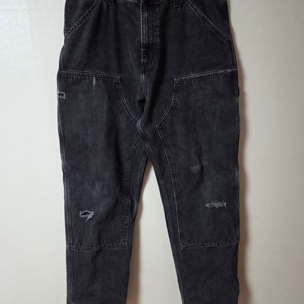 칼하트 WIP 스미스 데님 더블 니 팬츠 블랙 34X32