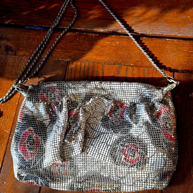 빈티지 메쉬 장미 체인 크로스백