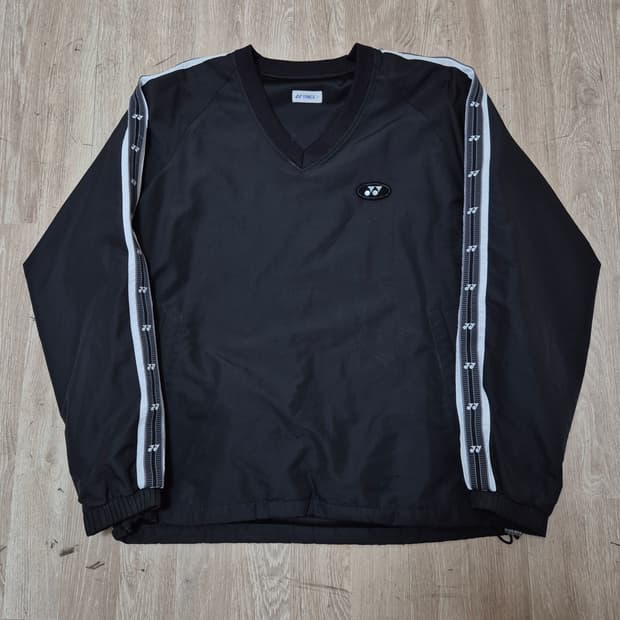 YONEX 요넥스 사이드라인 블랙 맨투맨 웜업 L(100)