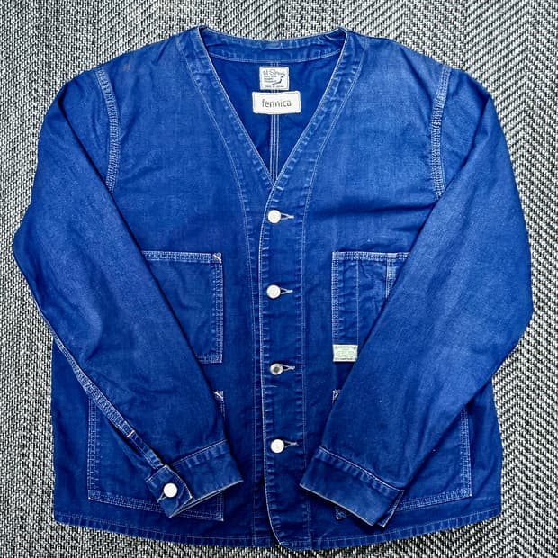 오어슬로우x페니카 노카라 데님자켓 1사이즈