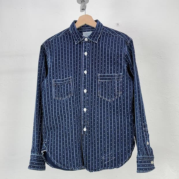 브론슨 와바시 도트 스트라이프 워크 셔츠