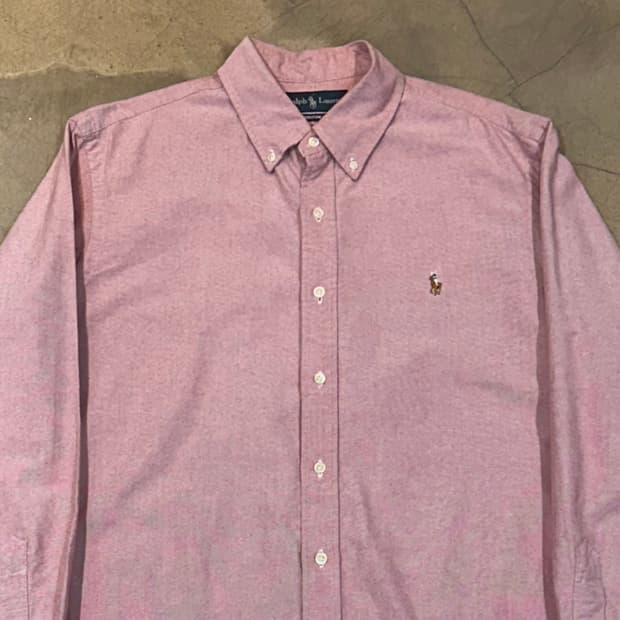 L 폴로랄프로렌 커스텀핏 핑크 코튼 셔츠