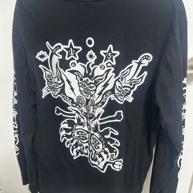 슈프림 x 클레이튼 패터슨 라이트닝 롱슬리브 티셔츠 블랙 - 21SS