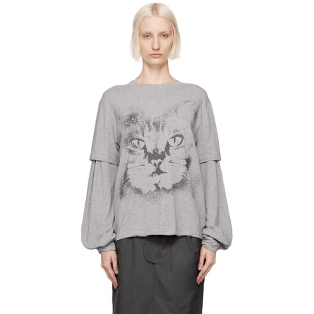 오픈yy/오픈 와이와이 그레이 캣 레이어드 티셔츠 구합니다