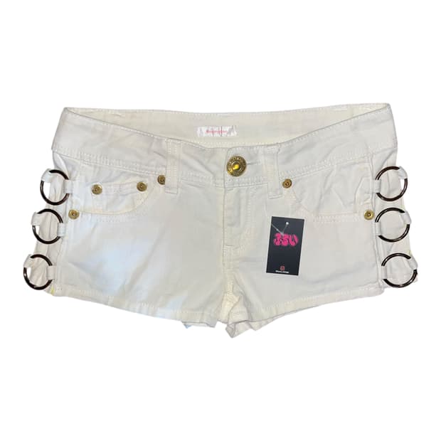 아일렛 화이트 숏팬츠 갸루y2k펑크