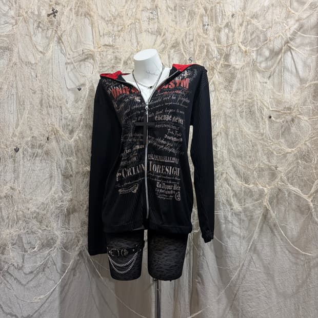 PUNK Glitter Stripe Hoodie Zip up