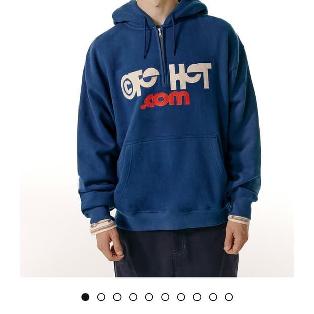 teket half zip-up hoodie, blue M