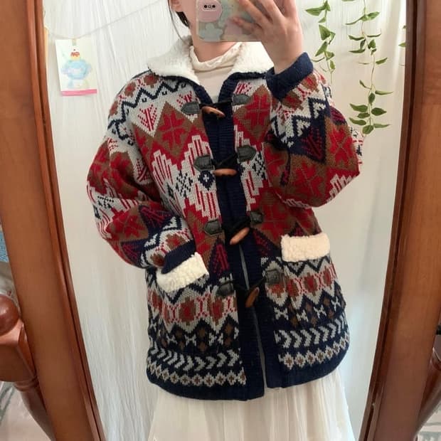 노르딕 양털 더플 아우터