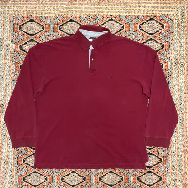 타미힐피거 버건디 카라티셔츠 남성XXL