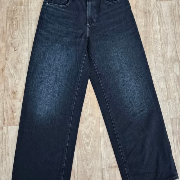 유니클로 jw앤더슨 와이드핏진 다크그레이 30