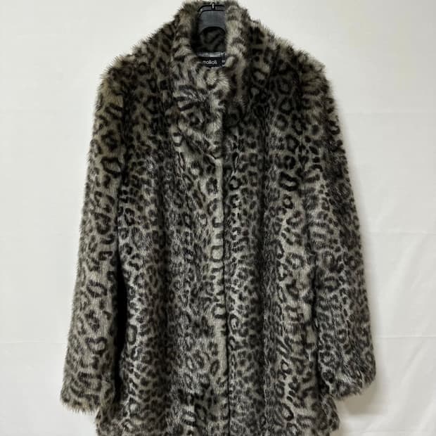 레오파드 퍼 코트 자켓