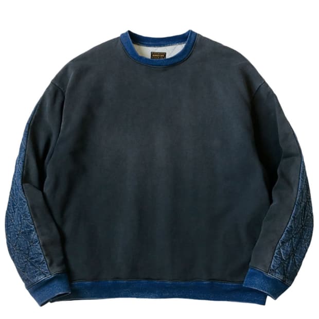 [3] 캐피탈 플리스 데님 퀼팅 스웻셔츠 