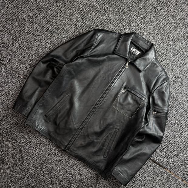 Gainer 오리지날 램스킨 스티치 레더 트러커 자켓 2723