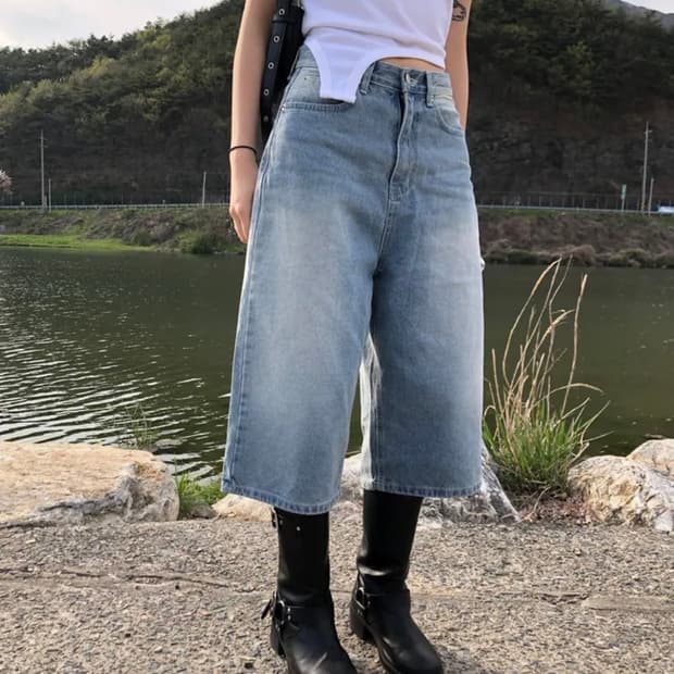 이이알하우스 버뮤다 데님 팬츠 