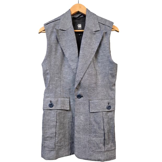 G-Star RAW 그레이 롱 베스트 자켓