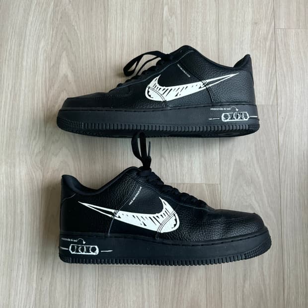 나이키 에어포스 1 스케치 블랙 280 (정품)