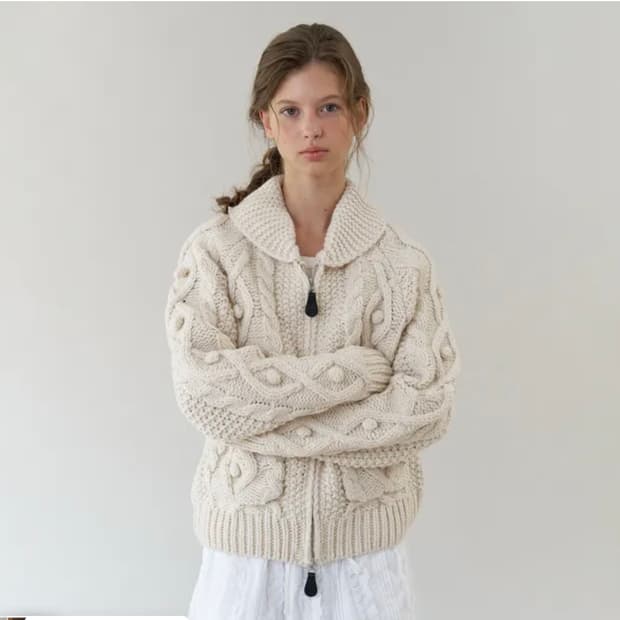 헤더먼트 빈티지 핸드메이드 가디건