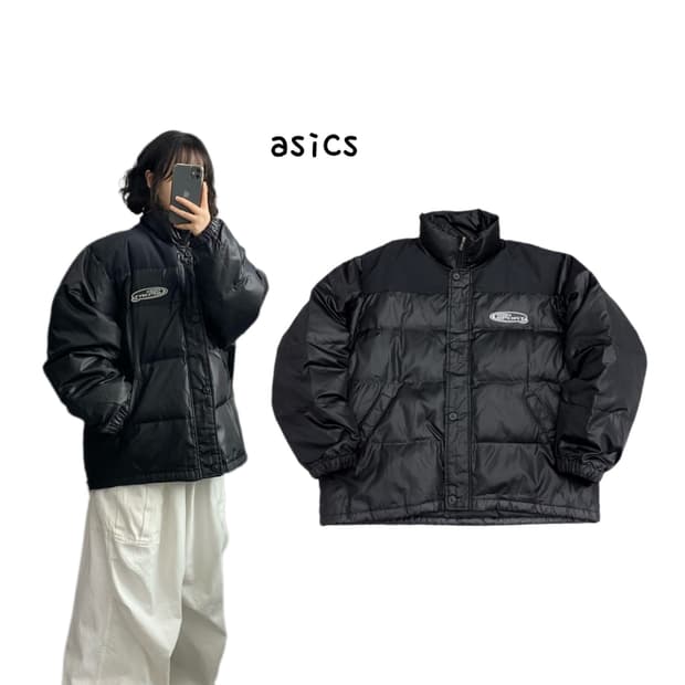 아식스 90s 스포츠 올드스쿨 유광 패딩