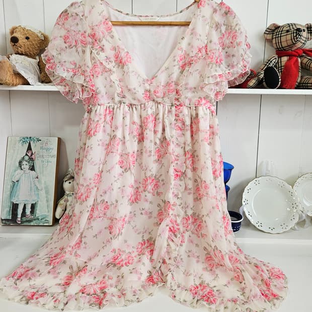 (LEST ROSE) 플라워 쉬폰 원피스