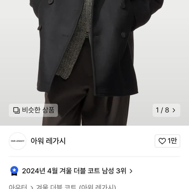 아워레가시 핏 코트