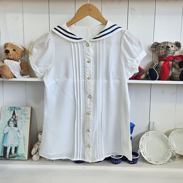 (Ank Rouge) 세일러 카라 블라우스