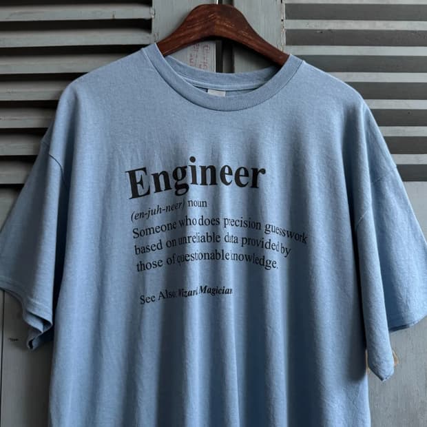 [XL]USA 빈티지 Engineer Description 프린팅 티셔츠