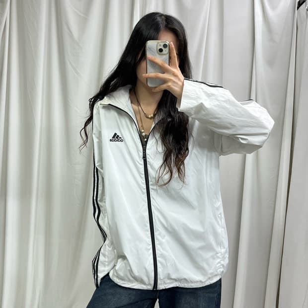 Adidas white windbreak jacket