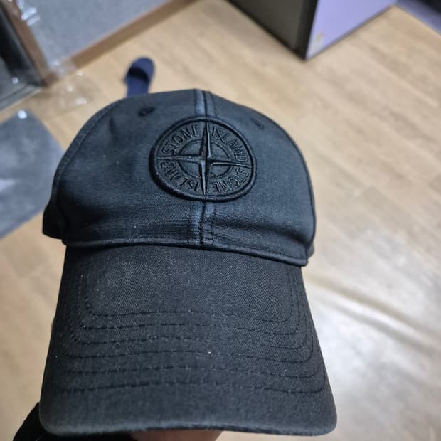 [XL] 19SS 스톤아일랜드 면 볼캡 모자 블랙 검정