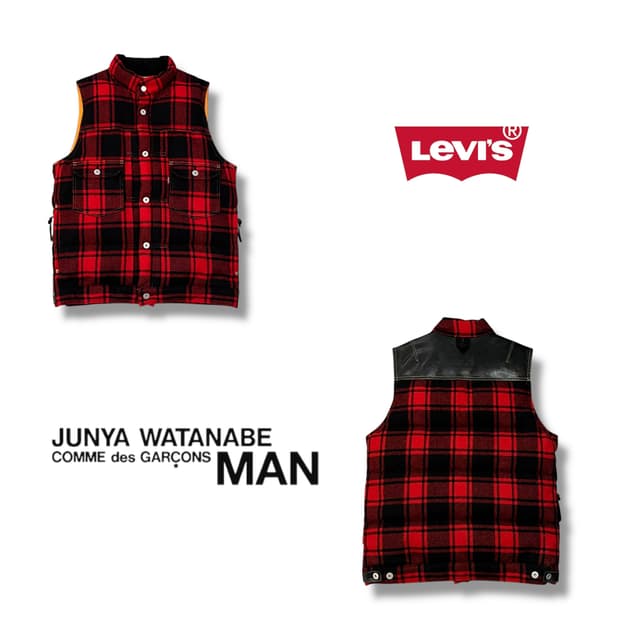  준야와타나베 x 리바이스 체크 베스트 y14128