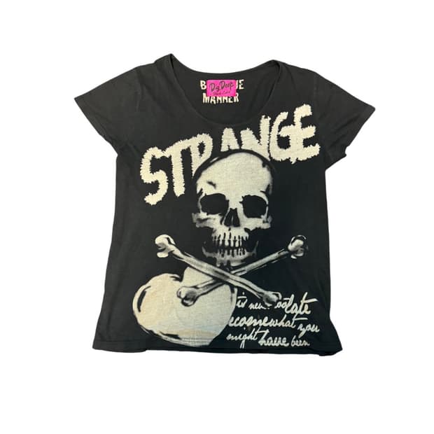 DIG DEEP Skull Printed Black T-shirt